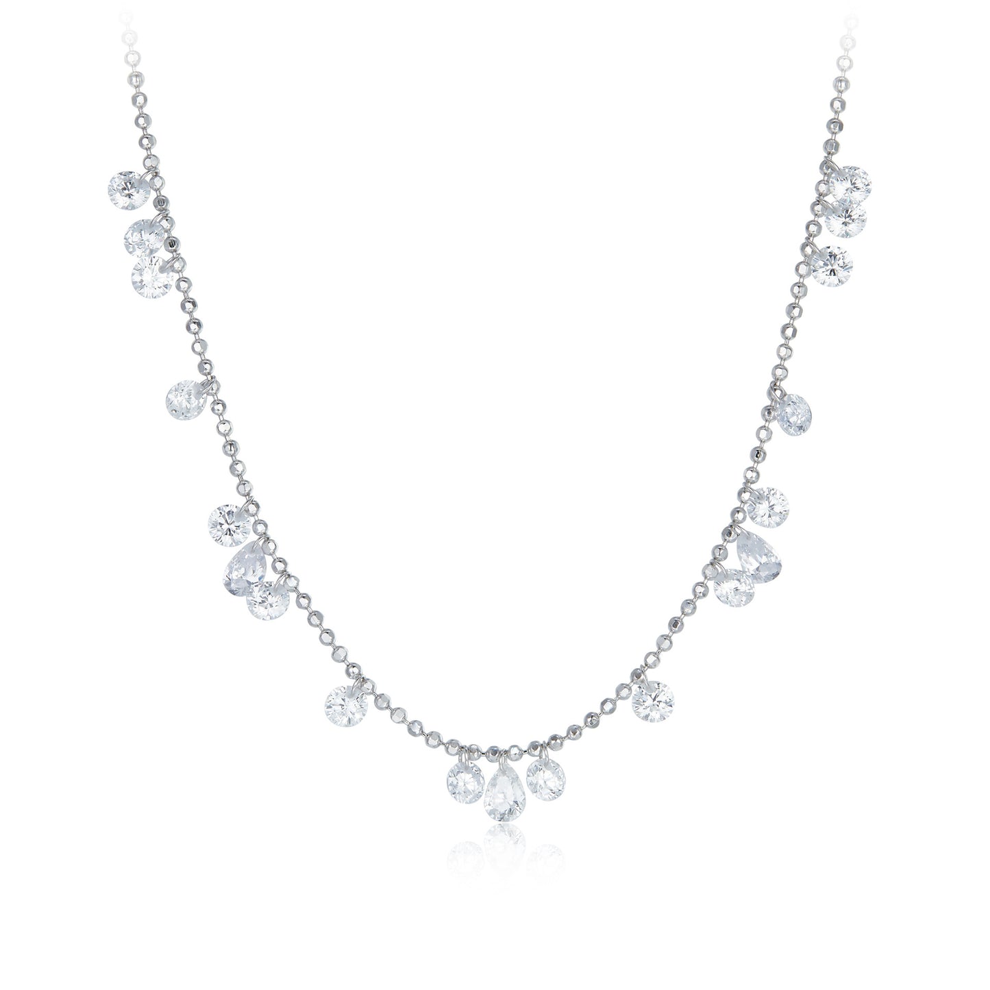 Heavy-duty 925 silver sparkling galaxy clavicle chain 7A zircon starry sky necklace