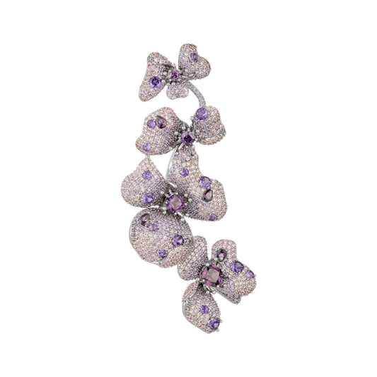 Luxury high-grade butterfly orchid brooch fashionable and elegant new clothing pin micro-studded zirconium heavy-duty exquisite brooch