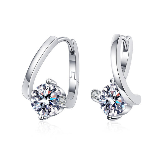 s925 silver moissanite earrings for women earrings earrings light luxury fashion exquisite quality 1 carat D color moissanite earrings