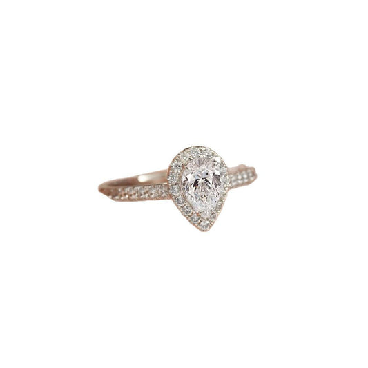 S925 sterling silver ring for women high carbon diamond love water drop pear shaped zircon