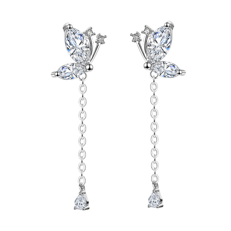 999 sterling silver butterfly earrings