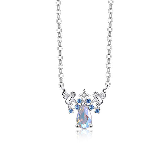 Twelve constellation necklace female s925 sterling silver light luxury fairy style zircon clavicle chain fantasy stone pendant