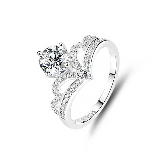 Original 1 Carat Moissanite Ring – S925 Sterling Silver Elegant Women's Jewelry