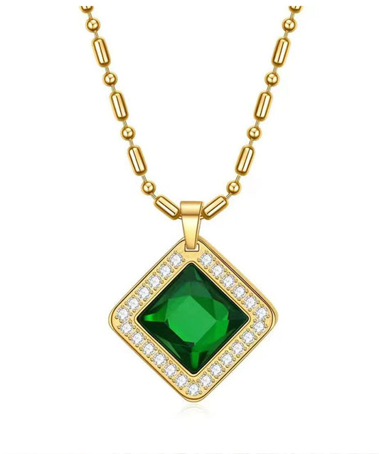 Energy Stone 18k Gold Titanium Steel Diamond Rare Earth Permanent Magnetic Pendant