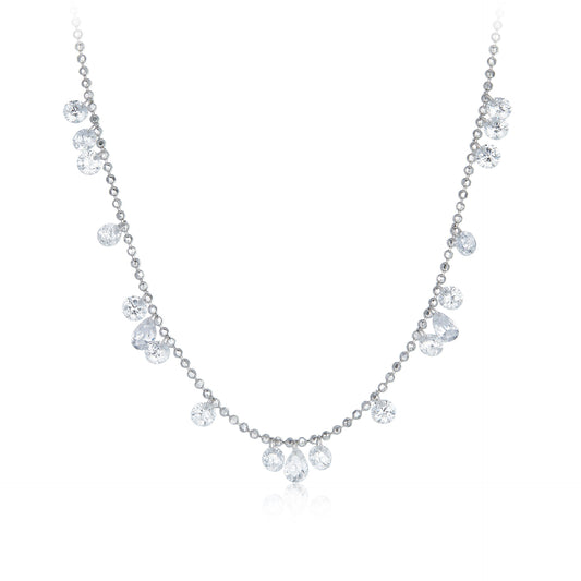 Heavy-duty 925 silver sparkling galaxy clavicle chain 7A zircon starry sky necklace